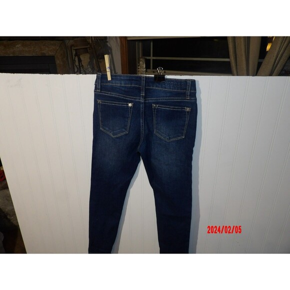 Vigoss Girls Jeans Size 8 Jagger Ankle Skinny Embroidered Medium‎ Wash Raw Hem - Picture 7 of 8